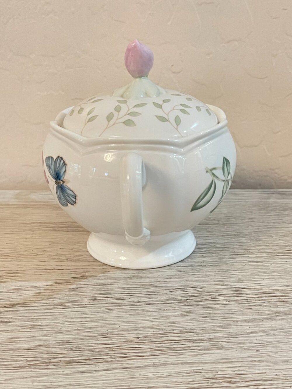 New Lenox Butterfly Meadow Sugar Bowl Dish - Picture 2 of 7